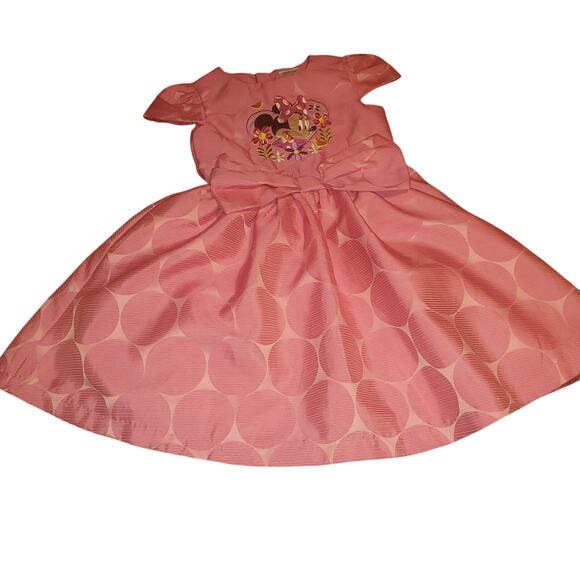 Disney Store Size 5/6 Pink Embroidered Twirl Party Dress Tulle Skirt Bow - Picture 1 of 8